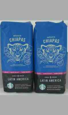 2x 1LB Bags Starbucks Whole Bean Coffee Latin America Mexico Chiapas Dark Roast! - Sold on eBay Nov, 10th 2019 for $32.00