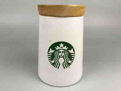 Starbucks Company 2013 Coffee Ceramic Canister Wooden Lid - Sold on eBay Nov, 10th 2019 for $19.00
