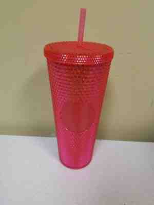 NEW STARBUCKS 2019 Neon Pink Studded Cold Cup Tumbler WINTER HOLIDAY 24 oz - Sold on eBay Nov, 10th 2019 for $30.00