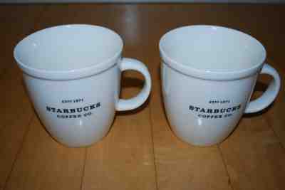 Starbucks 2009 Coffee Co. Mug Abbey Est. 1971 Bone China 18 oz. Set of 2 - Sold on eBay Nov, 10th 2019 for $39.95