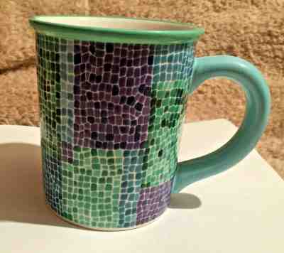 Starbucks 2002 Barista Blue Green Purple Mosaic Tile Coffee Mug 18 oz - Sold on eBay Nov, 10th 2019 for $20.00
