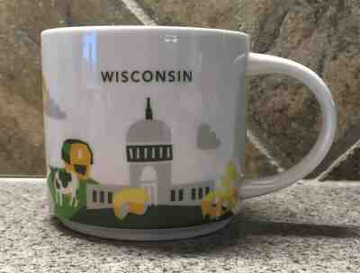 Starbucks Wisconsin Coffee Mug “You Are Here” Collection 14oz Cup 3.5” X 3.5” - Sold on eBay Nov, 10th 2019 for $16.00