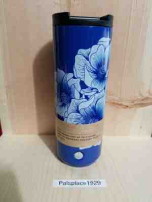 New Starbucks Stainless Steel Blue Floral Vacuum Insulated Tumbler GRANDE 16oz  - Sold on eBay Nov, 10th 2019 for $25.99