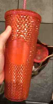 One Holiday Starbucks 2019 Venti Bling Iridescent Hot PINK Studded Cup Tumbler - Sold on eBay Nov, 10th 2019 for $38.00