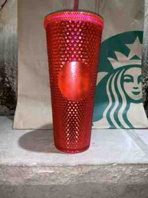 *NEW* STARBUCKS 2019 WINTER HOLIDAY Tumbler: (Neon Pink Studded Cold Cup) - Sold on eBay Nov, 9th 2019 for $16.50