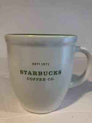 Starbucks 18oz white green mug 4.5” tall  2007 - Sold on eBay Nov, 9th 2019 for $21.00