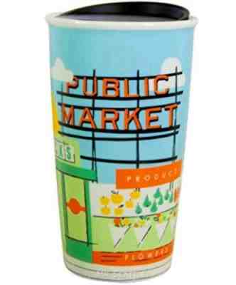 Starbucks Pike Place Public Market 12oz Ceramic Cup Tumbler From 1st Starbucks!! - Sold on eBay Nov, 9th 2019 for $35.00