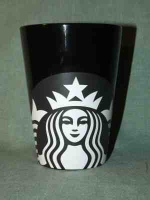 Starbucks Coffee Mug 2016 16oz Black with White Siren*Shiny & Matte Tall Large - Sold on eBay Nov, 9th 2019 for $15.00