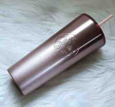 2019 Starbucks Rose Gold Glitter Stainless Steel Cold Cup Tumbler NEW COOL - Sold on eBay Nov, 9th 2019 for $39.99