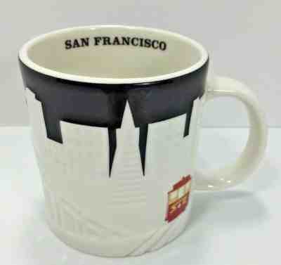 Starbucks 3-D San Francisco White & Black Ceramic Coffee Cup/Mug 16 Oz 2012 - Sold on eBay Nov, 9th 2019 for $37.99
