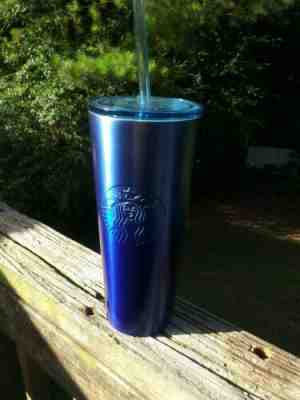 2019 Starbucks Gradient Ombre Blue Stainless Steel Cold Cup Tumbler 16 Oz  - Sold on eBay Nov, 9th 2019 for $22.22