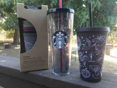 Starbucks Spiderweb Halloween Tumbler  & Skull & Reusable Hot Cups Triple Lot!! - Sold on eBay Nov, 9th 2019 for $75.00