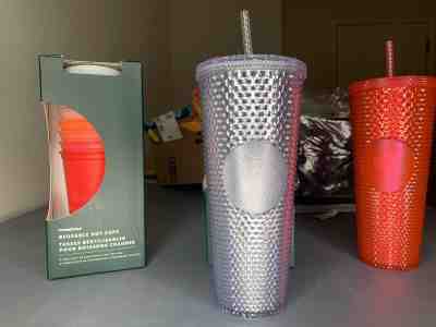 NEW STARBUCKS 2019 Bling Platinum Studded Cold Cup Tumbler 24 oz IN HAND! - Sold on eBay Nov, 9th 2019 for $30.18