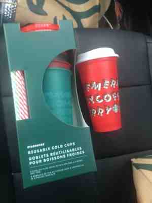 Starbucks 2019 Holiday Christmas Reusable Cold Cups Lids & Straws 24oz 5 Pack - Sold on eBay Nov, 9th 2019 for $32.00