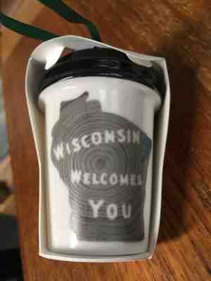NEW Wisconsin Welcomes You Starbucks Christmas 2017 Ornament Local State WI Cup  - Sold on eBay Nov, 9th 2019 for $30.00