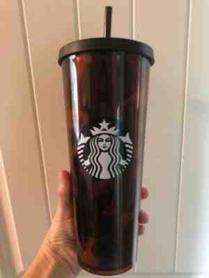 Starbucks Tortoise Shell Brown Black Large Cold Cup Tumbler Venti 24 oz 2019 - Sold on eBay Nov, 9th 2019 for $26.00