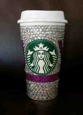 STARBUCKS RHINESTONE BLING CUP REUSABLE 16 OZ  GRANDE CUSTOM CHRISTMAS TUMBLER - Sold on eBay Nov, 9th 2019 for $32.50