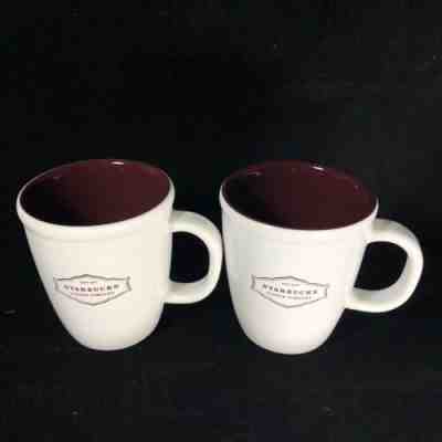 2 x Starbucks 2006 Classic Abbey 13 Oz Ceramic Mug Coffee Cup Tea Red White - Sold on eBay Nov, 9th 2019 for $19.99