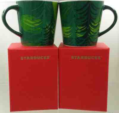 2 Starbucks Demitasse Forest Green 2014 Espresso Demi Cups, Mini Mugs 3 ounces - Sold on eBay Nov, 9th 2019 for $16.99