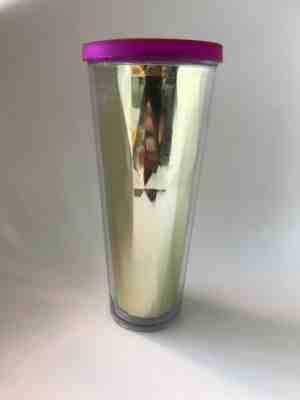 Rare & Discontinued 2014 Starbucks Tumbler Mug Cup Venti 24 Oz Gold Purple Lid - Sold on eBay Nov, 9th 2019 for $15.99