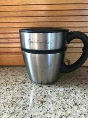  STARBUCKS Stainless Steel 12 oz 2001 Barista Travel Mug Rubber Bottom W/ Lid - Sold on eBay Nov, 9th 2019 for $16.99