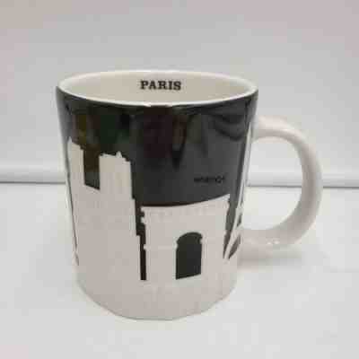 Starbucks Paris Relief Mug Eiffel Tower France Louvre Metro Seine Black White - Sold on eBay Nov, 9th 2019 for $57.99