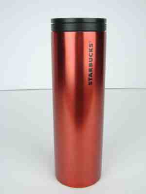 Starbucks 2015 Stainless Red Metallic Travel Mug 16 oz Coffee Cup Holiday Xmas - Sold on eBay Nov, 9th 2019 for $22.45