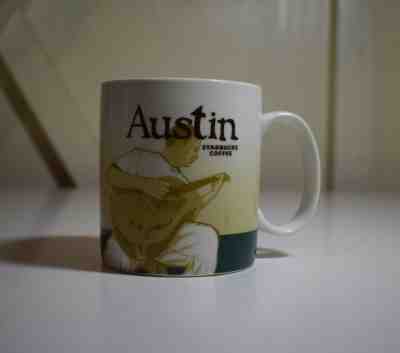 Starbucks Austin 2011 Coffee Mug Guitarist Green Global Icon Collector Series - Sold on eBay Nov, 9th 2019 for $24.99