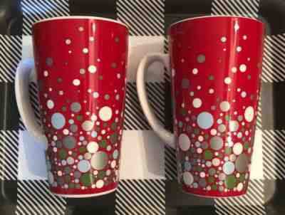 SET of 2 STARBUCKS 2004 POLK DOTS BUBBLE 16 oz TALL CHRISTMAS HOLIDAY MUGS EUC - Sold on eBay Nov, 9th 2019 for $16.00
