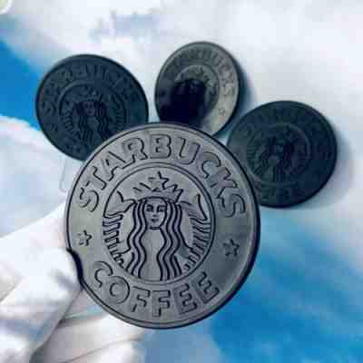 Vintage Starbucks Coffee Coasters Set 1988 Umbra Canada Siren Logo Black Rubber - Sold on eBay Nov, 9th 2019 for $30.00