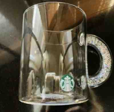 Rare Starbucks 2019 Christmas Glass Glitter Handle 12 Ounce Mug - Sold on eBay Nov, 9th 2019 for $31.00