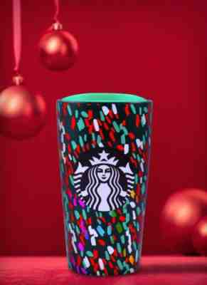 Starbucks Holiday 2019 Confetti Christmas Ceramic Travel Tumbler w/ Lid Cup - Sold on eBay Nov, 9th 2019 for $29.99
