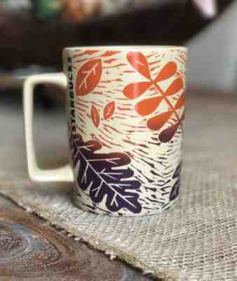 STARBUCKS 2017 Fall Leaves Collection Ceramic Mug 12oz Brown Coffee - Sold on eBay Nov, 9th 2019 for $20.00