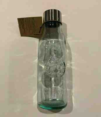 Starbucks Recycled Glass Clear Siren Embossed 20 oz Water Bottle Venti New HTF - Sold on eBay Nov, 9th 2019 for $19.95