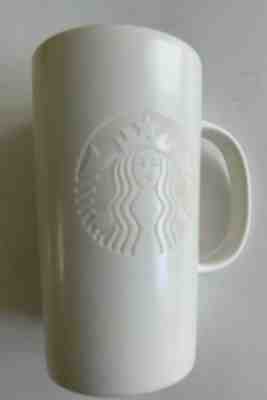 Rare Starbucks Ceramic 16 Oz Coffee Mug 2014 White On Embossed Siren Logo - Sold on eBay Nov, 9th 2019 for $18.95