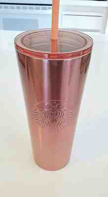 NEW Starbucks Rose Gold Glitter Stainless Steel 2019 Holiday Tumbler 24 oz - Sold on eBay Nov, 9th 2019 for $39.99