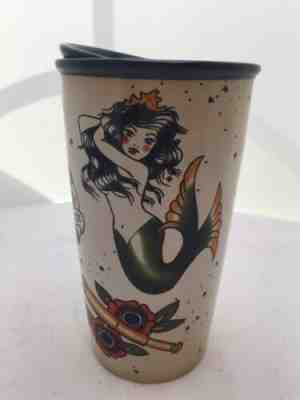 Starbucks Mermaid Siren Tattoo Ceramic Travel Mug Tumbler 12 oz 2015 Double Wall - Sold on eBay Nov, 8th 2019 for $66.99