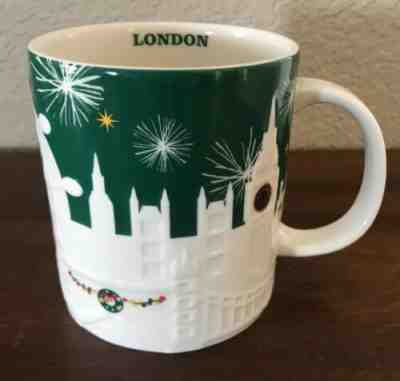 Starbucks City Relief Christmas Tree Holiday London Green 2015 Snowman Wreath - Sold on eBay Nov, 8th 2019 for $24.99