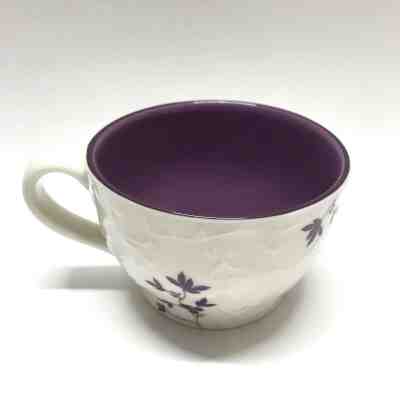 Starbucks White Purple Embossed Flowers Leaves 9 oz Coffee Tea Cup Mug 2006 - Sold on eBay Nov, 8th 2019 for $20.49