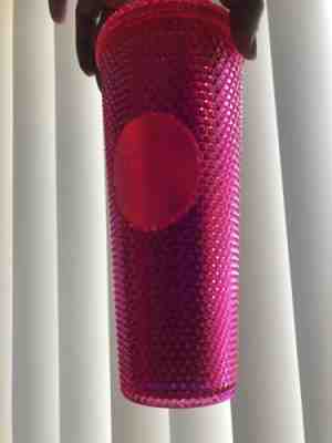 24oz starbucks tumbler Winter Holiday bling Neon Pink Limited In Hand - Sold on eBay Nov, 8th 2019 for $37.99