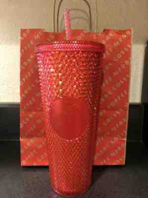 NEW STARBUCKS 2019 Neon Pink Studded Cold Cup Tumbler WINTER HOLIDAY - Sold on eBay Nov, 8th 2019 for $26.00