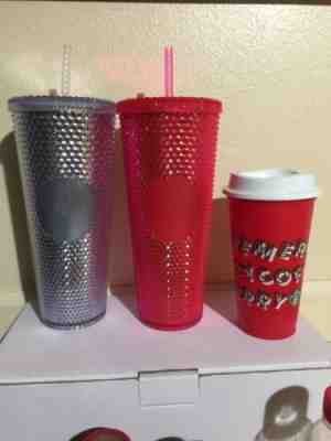 Starbucks Holiday 2019 Venti Studded Tumbler Iridescent Cold Cup Bling Bundle - Sold on eBay Nov, 8th 2019 for $61.00