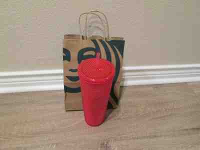 Starbucks Acrylic Iridescent Siren Logo Hot Pink Studded Cold Cup Tumbler  - Sold on eBay Nov, 8th 2019 for $37.00