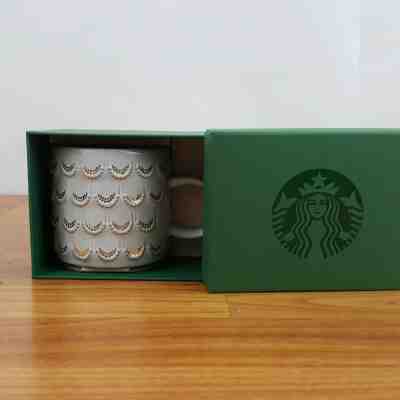 Starbucks 2016 Gold Mermaid Scales Scalloped Anniversary Coffee Mug Gray 10 oz - Sold on eBay Nov, 8th 2019 for $21.99