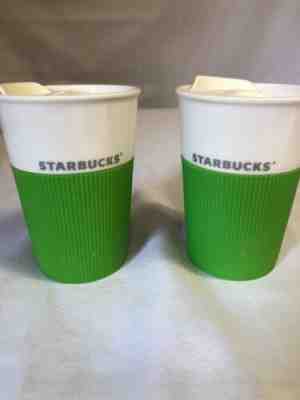 Starbucks Tumbler 8oz 2012 Lime Green Rubber Grip Set Of 2 - Sold on eBay Nov, 8th 2019 for $16.20