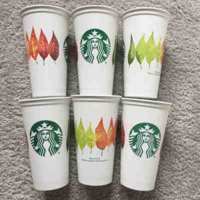 Starbucks Reusable Plastic Grande Fall Coffee Tea Cup Tumbler Recycle Mug 6 Pcs - Sold on eBay Nov, 8th 2019 for $19.99