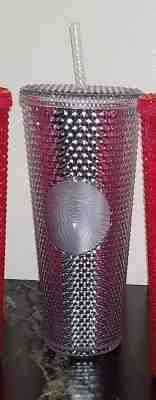STARBUCKS 2019 LIMITED EDITION HOLIDAY PLATINUM/SILVER STUDDED 24 OUNCE TUMBLER - Sold on eBay Nov, 8th 2019 for $31.00