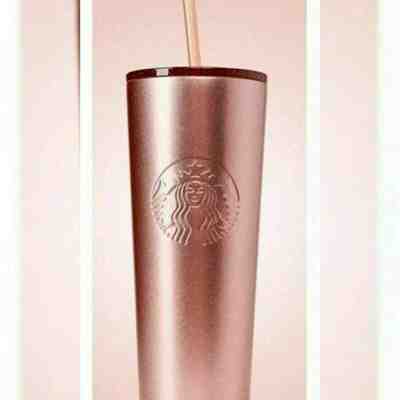2019 Starbucks Rose Gold Glitter Stainless Steel Cold Cup Tumbler NEW MINT COOL - Sold on eBay Nov, 8th 2019 for $39.99