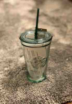 Starbucks NEW 2019 16oz. Recycled Green Glass Tumbler Cold Cup Mug Made In Spain - Sold on eBay Nov, 8th 2019 for $27.95