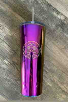 Starbucks Rare Iridescent Purple Metallic Metal Tumbler 2019 NEW Venti 24 Oz - Sold on eBay Nov, 8th 2019 for $55.00